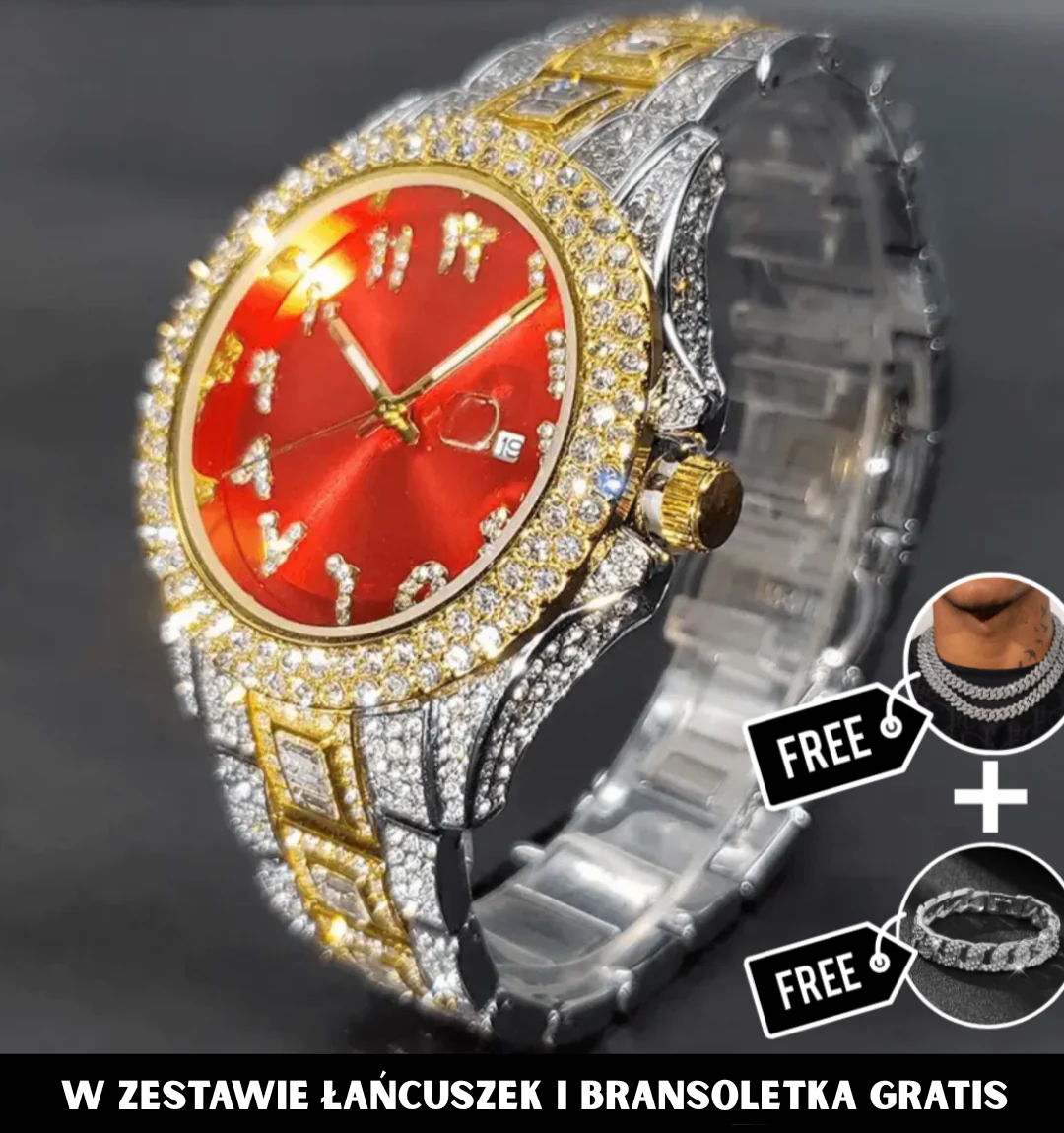 Presidental Arabic Dial Iced Out Watch