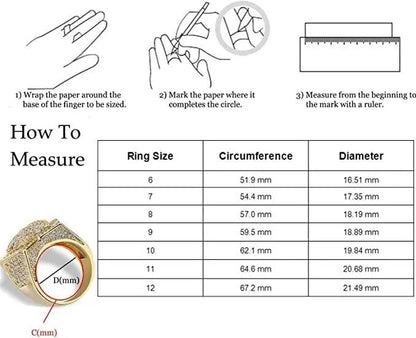 Tennis Two Rows Solitaire Iced Out Ring