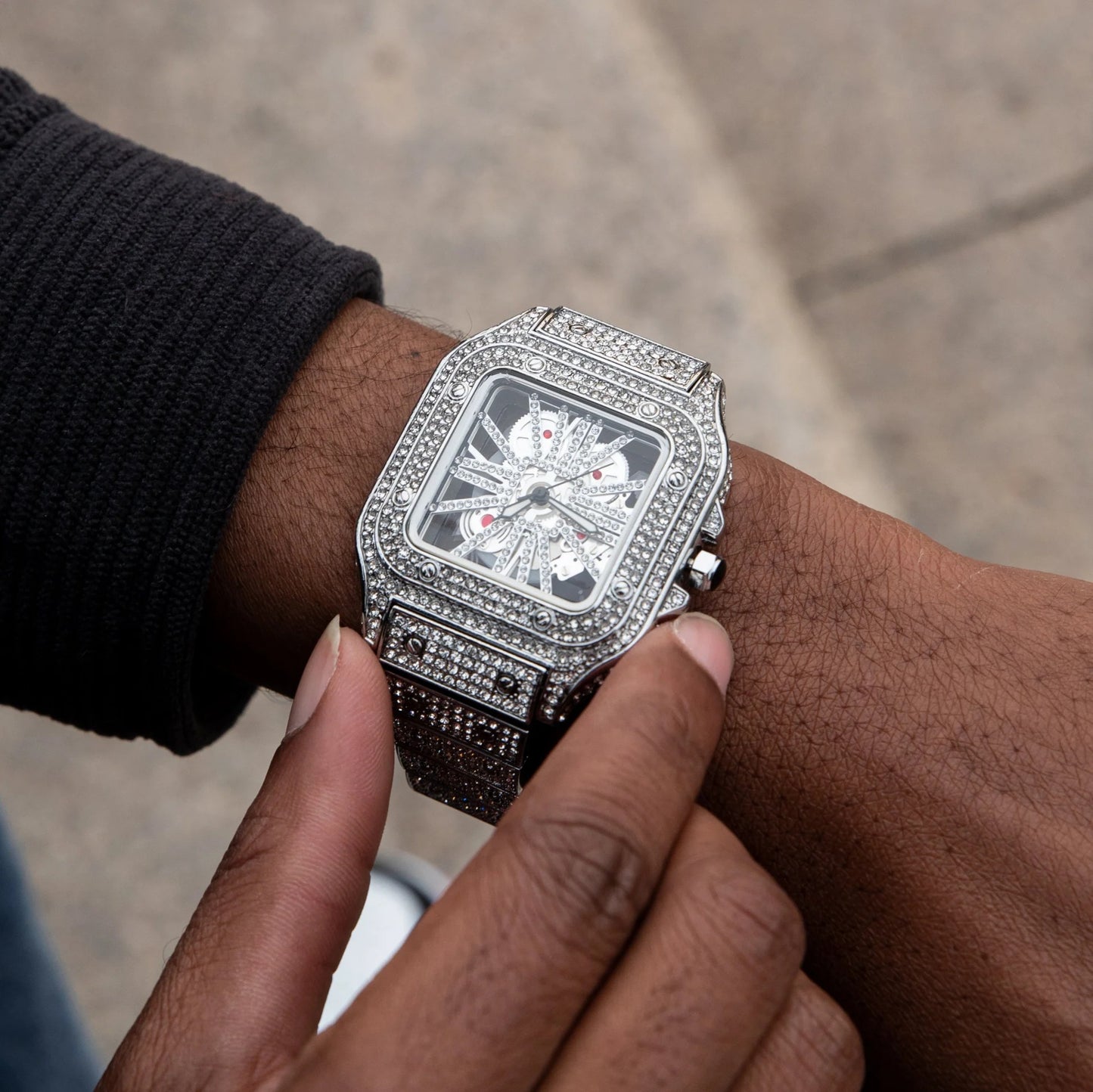 Skeleton VVS Iced Out Watch